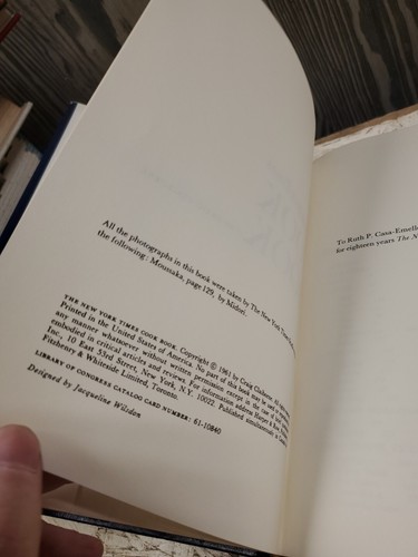 1961 The New York Times Cookbook Craig Claiborne Hardcover DJ Harper Row Vintage - Bild 5 von 10