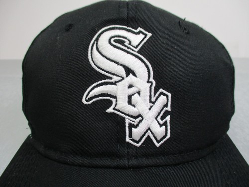 Vintage Chicago White Sox Hat Snapback Black MLB Baseball Plain Logo G Cap Mens - Picture 2 of 14