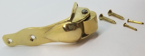 Solid Brass Trunk Roller Caster wheel chest steamer corner vintage antique foot - Picture 5 of 9