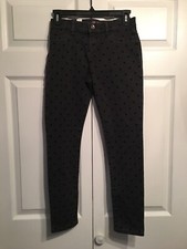 CLOSE OUT NWT Children's Place Girls Jegging Jeans Size 12 Dark Gray w/ Dots
