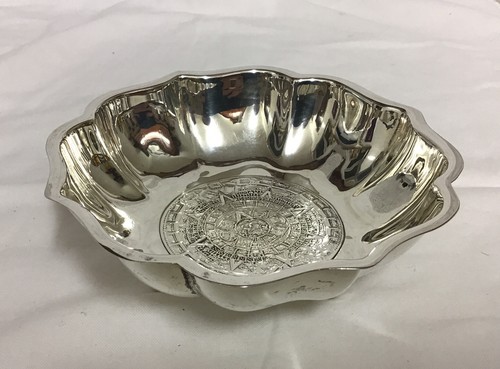Solid Silver Zodiac Bowl On Three Ball Feet -Empresa Plat-Mex S.A. Mexico 77.79g - Picture 2 of 9