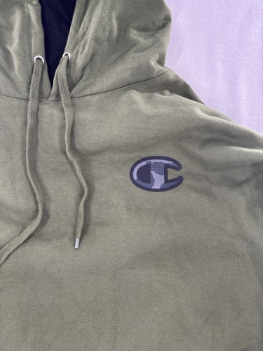 Champion Green Men's Hoodie 2XLT Sweatshirt Logo Pullover Hooded Shirt - Picture 5 of 8