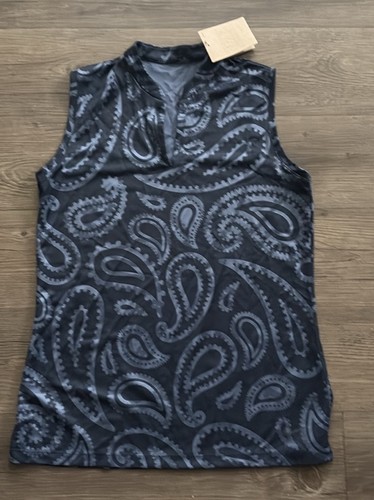 Nike Women's Dri-FIT Victory Jacquard Sleeveless Golf Polo NWT Blue - Picture 4 of 5