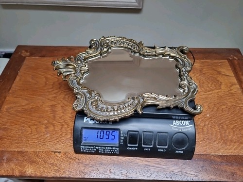 Vintage Rococo Style Brass Framed Small Table Mirror With Bevelled Glass - Picture 15 of 15
