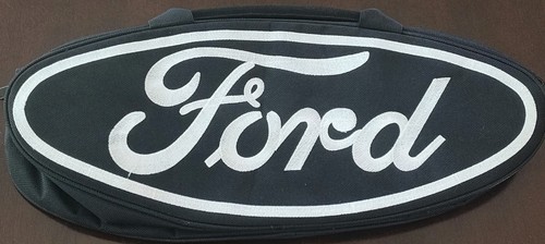 Ford Motors Logo Black Embroidered Oval Canvas Tool Bag Duffle Tote W Handles C2 - Picture 2 of 12