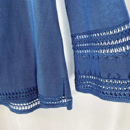 Country Casuals Blue Fine Knit Scalloped Edge Jumper S NWT £60 - Picture 6 of 7