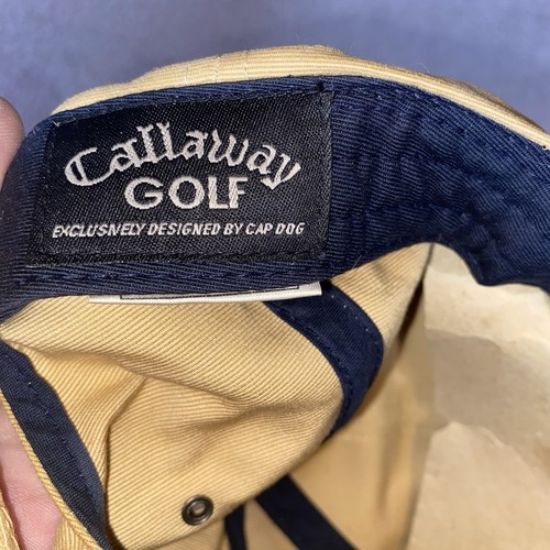 Cappello da golf Callaway vintage kaki blu navy strapback berretto logo ricamato nuovo senza etichette - Foto 9 di 11