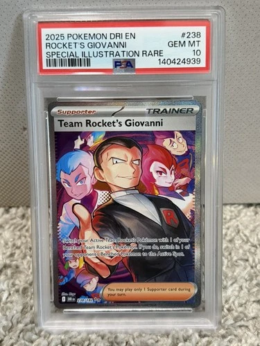 2025 POKEMON DRI EN-DESTINED RIVALS #238 TEAM ROCKET'S GIOVANNI PSA 10