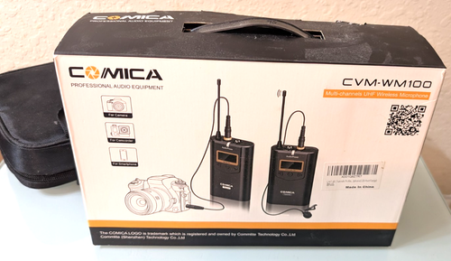 USED Comica CVM‑WM100 Dual Lavalier Wireless MIC System 48‑Channel UHF Youtube - Picture 1 of 13