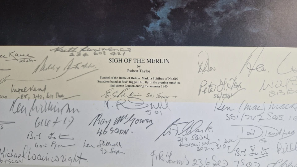 Sigh of the Merlin - Spitfire - Robert Taylor Print - Multi signed - Image 2 of 4