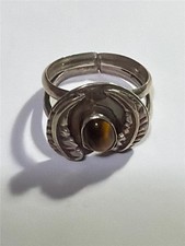 Vintage Sterling Silver and Tiger Eye Ring Size 7