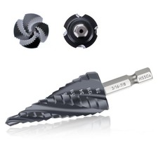 M35 Four Spiral Flute Cobalt Step Drill Bit, 3/16" - 7/8"(12 Size)... 