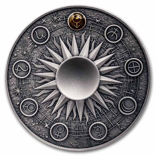 2025 Republik Ghana 2 oz Silber Sonnensystem: Venus Box & COA - Bild 2 von 9