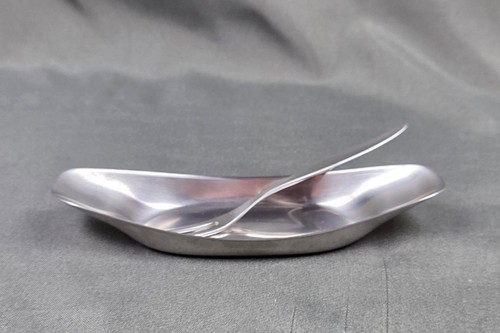 VTG Germany WMF Cromargan Stainless Petite Server Olive Pickle Tray & Fork MCM - Picture 5 of 17