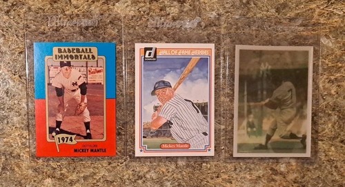 (3) Mickey Mantle 1983 TCMA Immortals Card Donruss Heroes 1986 Sportflics HOF - Picture 1 of 7