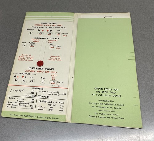 Vintage Contract Bridge Rapid Tally Folder Score Calculator - Picture 3 of 6