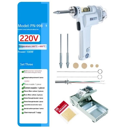 110/220V 100W S-997P Electric Vacuum Solder Sucker Solder Suction Gun - Picture 15 of 24