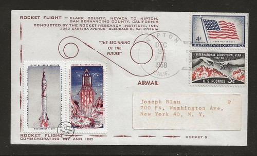 1957 US rocket mail RRI - start of IGY rocket 5 - EZ 20C5 - Picture 1 of 2