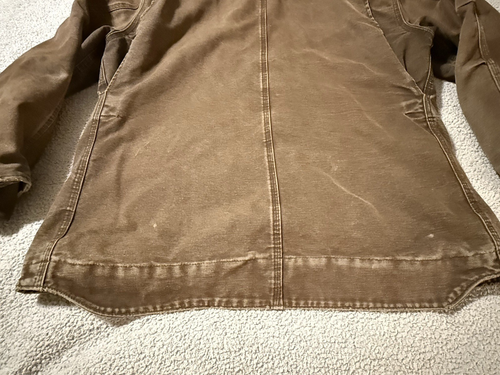 Carhartt Sherpa Fleece Lined Jacket Duck Canvas Men Large Brown Work C81 DKB - Picture 15 of 15