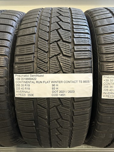 4 PNEUMATICI USATI CONTINENTAL RUN FLAT INVERNALI 255 35 R19 96 H 225 40 R19 93H - Foto 8 di 24