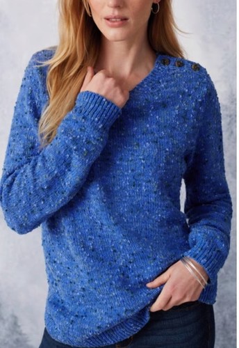 J Jill Pullover Pulli mit Knöpfen Blau Damen Xl 