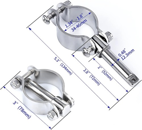 smartmarine 2X 316 Stainless Steel Clamp on Oarlocks or Metallic - Picture 4 of 9