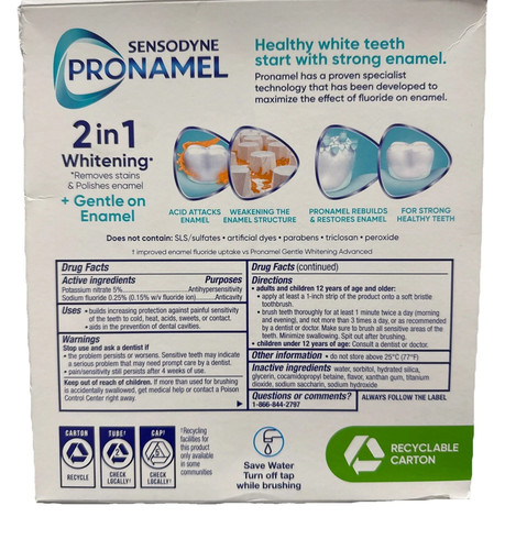 Sensodyne Pronamel Sanfte Aufhellung Erweiterte Zahnpasta 6,5 oz, 4er-Pack 09/2027 - Bild 2 von 2