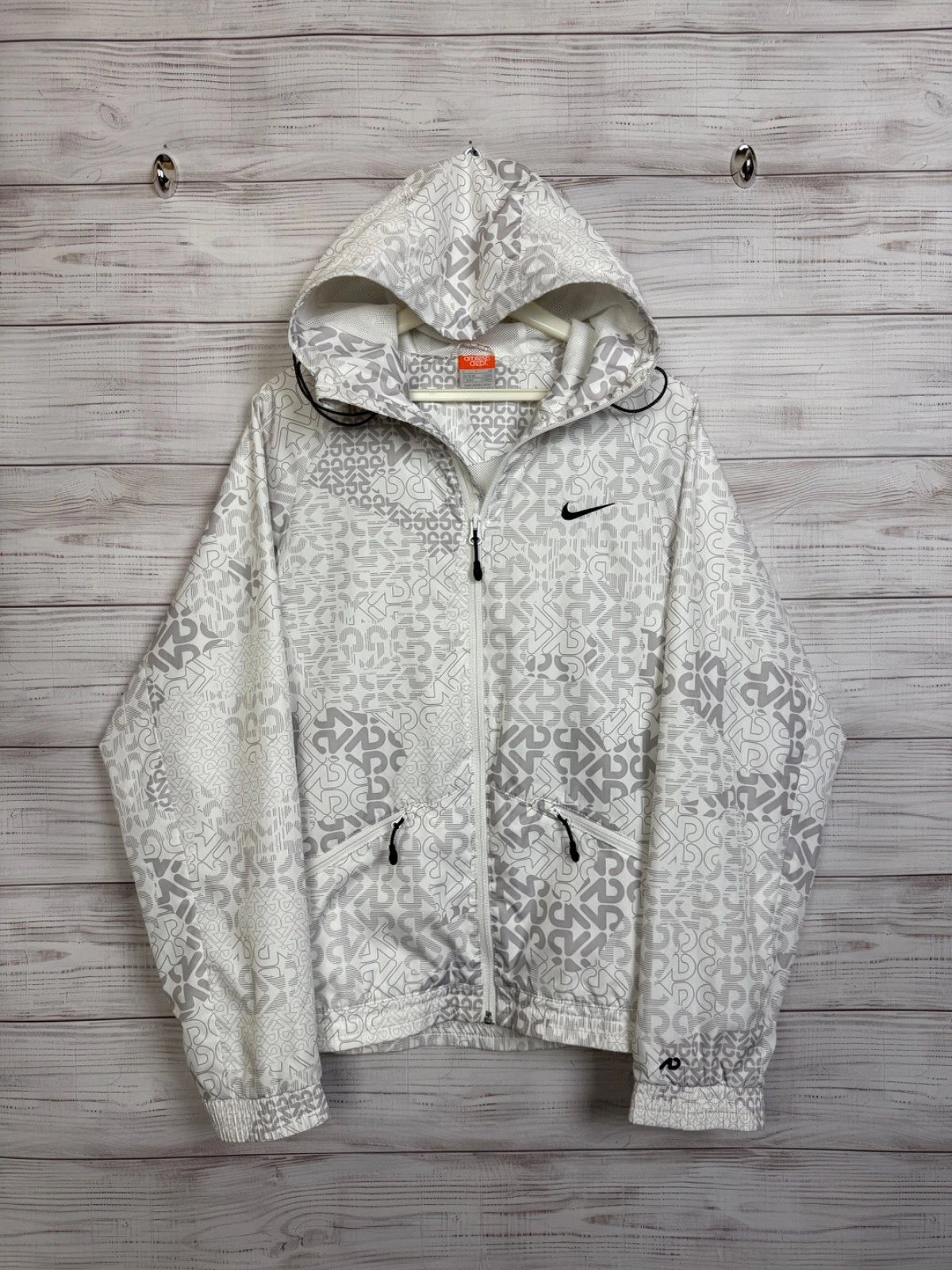 Nike Athletic Dept White Pattern Windbreaker Jacket