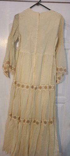 70s Boho Lace Maxi Vintage Formal /wedding Gown Hippie Lace Beautiful Size 6 - Picture 5 of 16