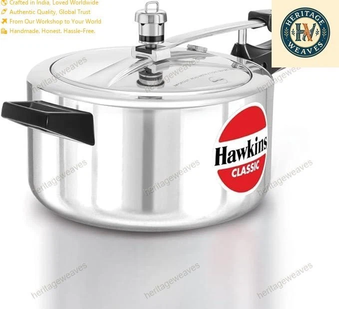 Hawkins 4 Litre Classic Pressure Cooker, Best Inner Lid Cooker, Silver (CL40)