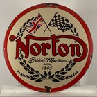 Plaque émaillée Norton - Ø 50 cm (19,7") - Belle enseigne murale...