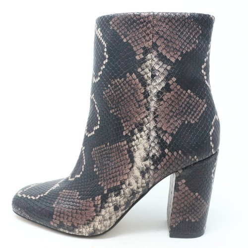 Vince Camuto Dannia Dark Brown Snake Print Leather Boots / New With Box