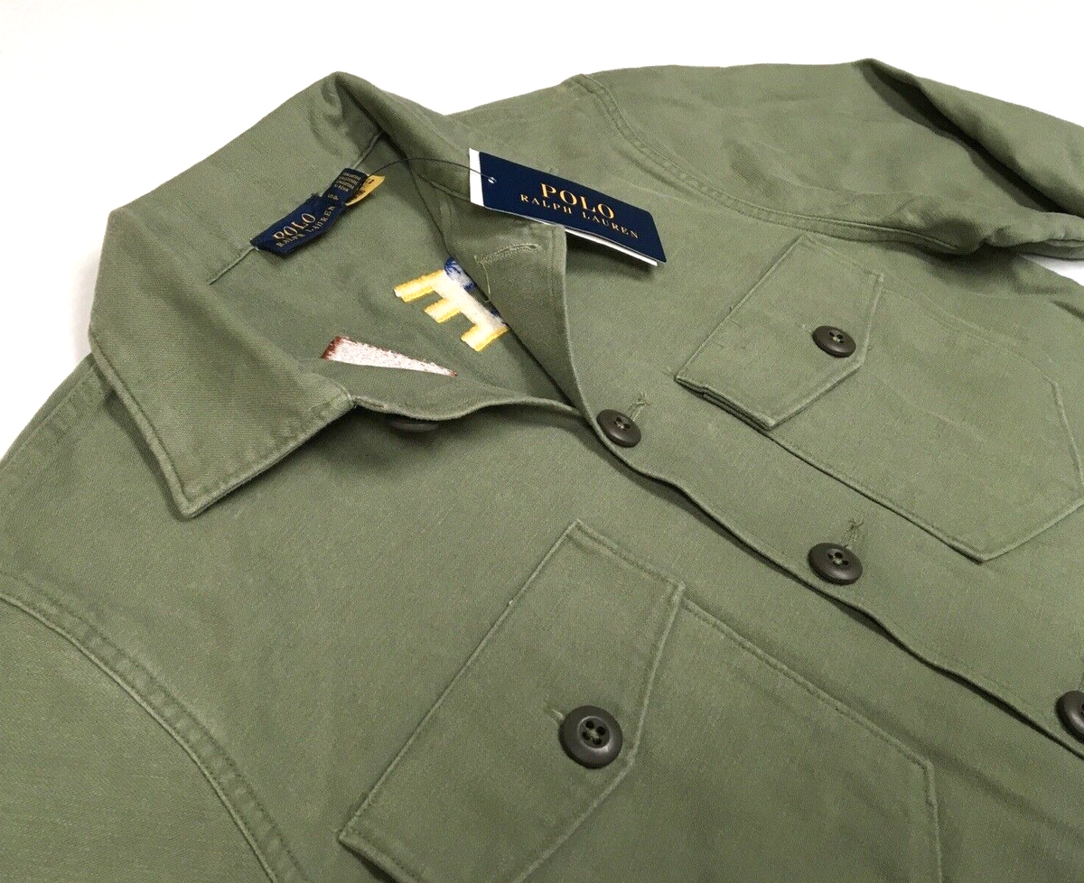 Polo Ralph Lauren Rainbow Peace Love Embroidered Military Army 