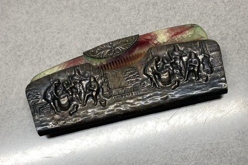Vintage Reppousse Denmark Comb & Silver Plate Case - Picture 6 of 8
