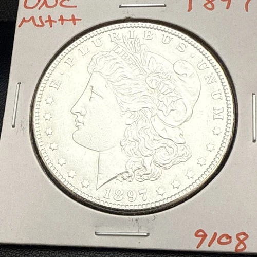 1897 BU GEM MORGAN SILVER DOLLAR UNC MS+++ U.S. MINT RARE COIN 9108