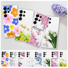 Custom Silicone Phone Case For Samsung S25 S24 S23 A16 A55 A15 Chic Flower Cover