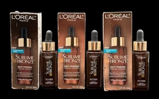 Lot of 3 L’Oréal Sublime Bronze Self Tan Face Drops Fragrance Free 1.0oz each ☀️