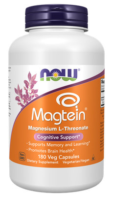 NOW Foods Magtein 180 Veg Caps Magnesium L-Threonate for Brain Health 01/28EXP