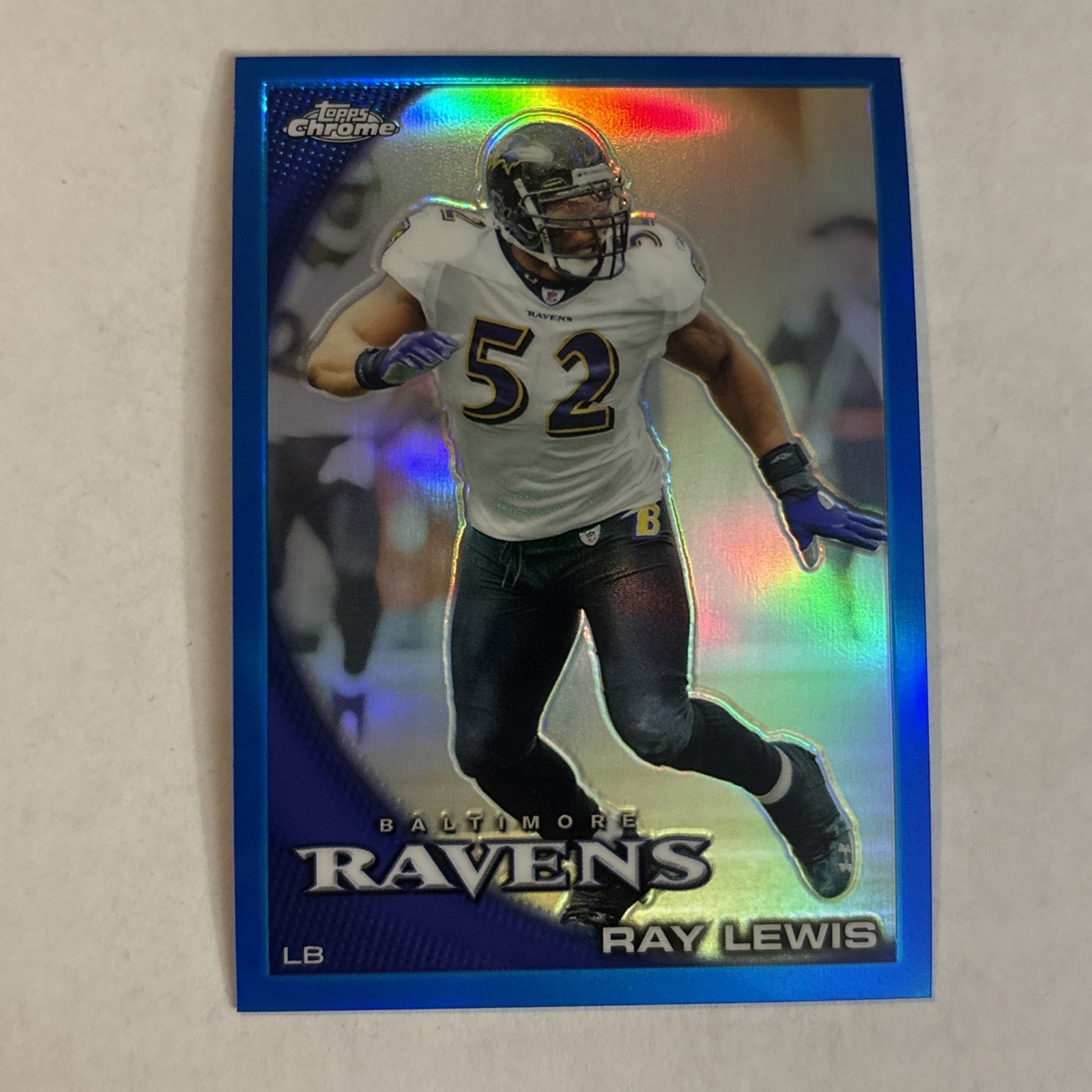 2010 Topps Chrome Blue Refractor 83/199 Ray Lewis #C116 HOF