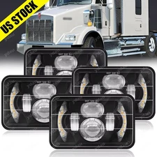 4pcs 4x6" LED Headlights Hi/Lo DRL For Kenworth T800 W900 Peterbilt 357 379 378