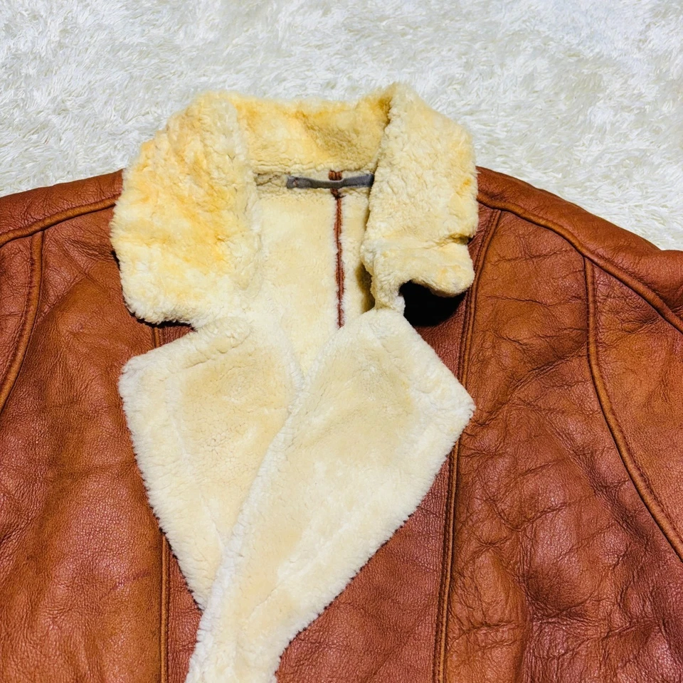 Shearling Real Mouton Vintage Boa Jacket Leather Used Soft Outerwear from Japan - Image 4 of 4