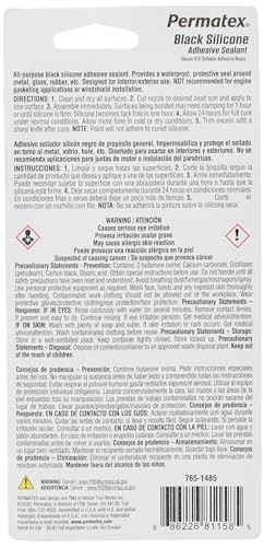Permatex 81158 Black Silicone Adhesive Sealant, 3 oz. Tube, Pack of 2, - Picture 3 of 7