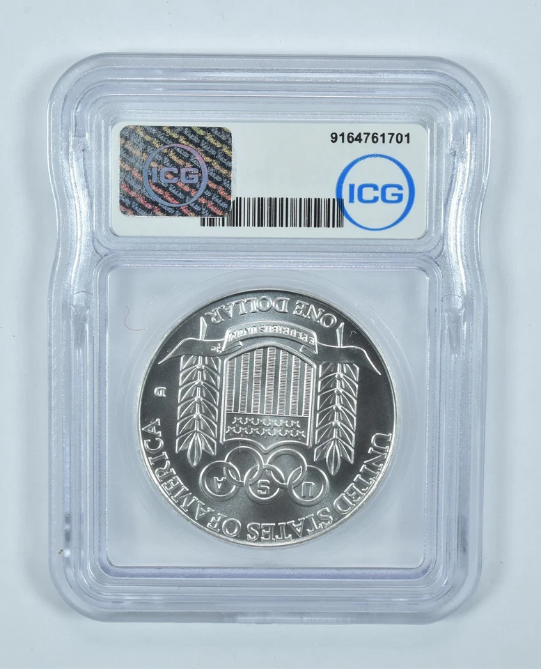1992-D Olympic Baseball Commemorative Silver Dollar MS70 ICG *8991 - Image 2 of 4