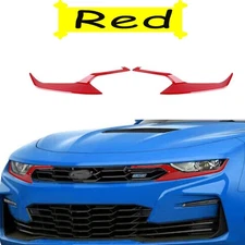 👍2pc Red Exterior Front Headlight Lamp Cover Trim Bezel For Chevy Camaro 2019+