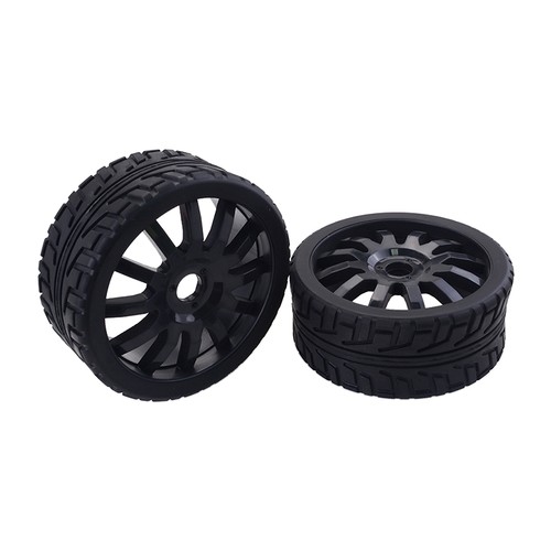 2PCS Black 1/8 RC Car Rubber Tyres Wheels for Redcat HPI HSP Hobao 1/8 On-road - Bild 6 von 8