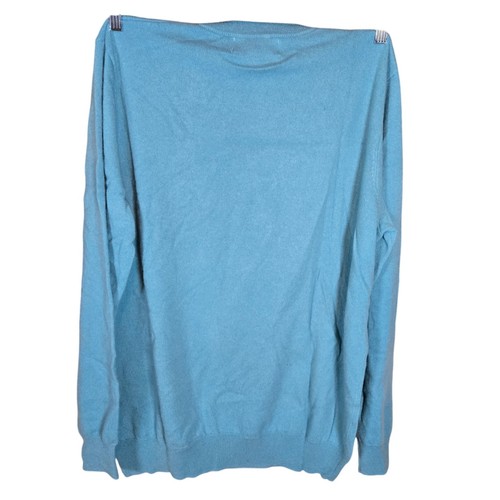 Boston Scott Mens 100% Cashmere Sweater Pullover Crew Neck Light Blue Size Large - Picture 3 of 5
