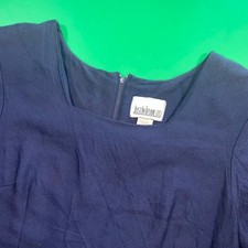 Just In Thyme Ltd Navy Floral Embroidered Short Sleeve Square Neck Dress Size 16