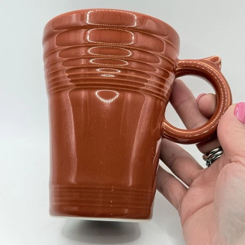 Fiesta Ware Bistro Latte Coffee Mug Paprika Color Homer Laughlin Thumb 5.5"