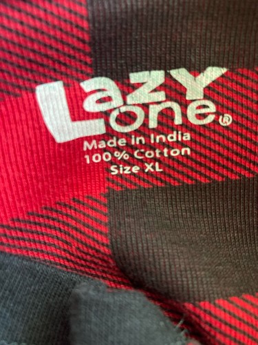 Lazy One "Bear Cheeks" One Piece Pajama Buffalo Plaid Flap Jacks Size XL Thermal - Picture 8 of 8