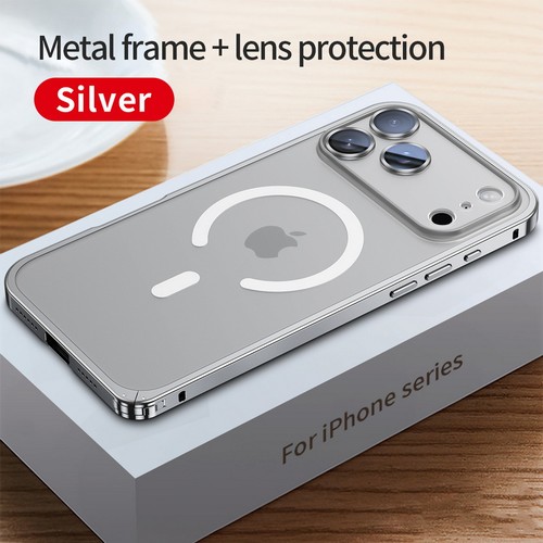 Coque magnétique en alliage d'aluminium pour iPhone 16 17 Pro Max 15 14 13 12 17 - Picture 18 of 18